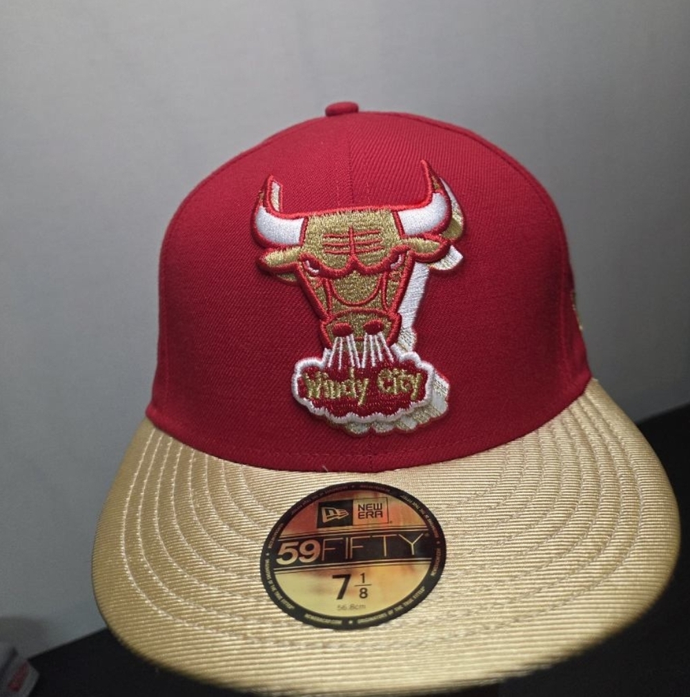 New Era Red and Gold Bull Logo Cap